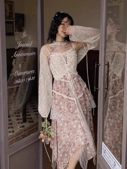 JZ artisan "Desert Rose" design dress female 2022 summer new French niche temperament long skirt 1323