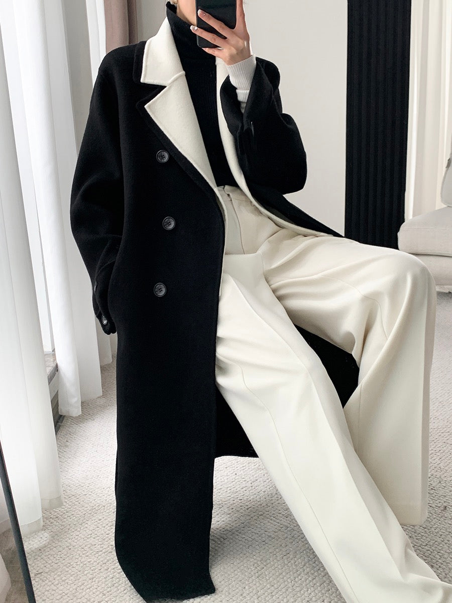 Guoge customized camel double-sided wool coat 2022 autumn and winter new high-end temperament goddess fan woolen coat