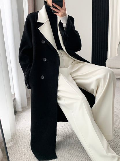 Guoge customized camel double-sided wool coat 2022 autumn and winter new high-end temperament goddess fan woolen coat