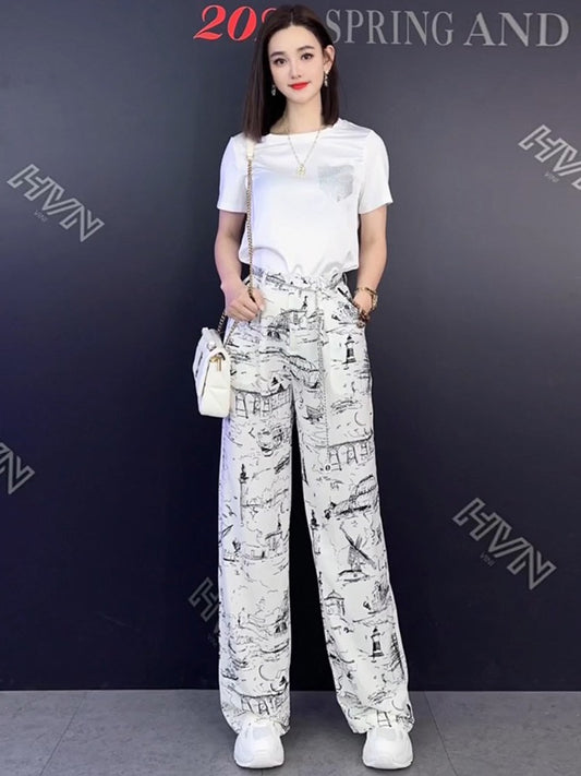 Sports and leisure suit women's summer 2023 new two-piece suit