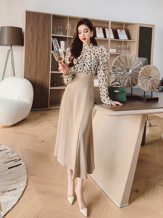 Feijie custom mid-length fishtail skirt spring 2022 new women's high-waisted slits show thin and sagging Korean version