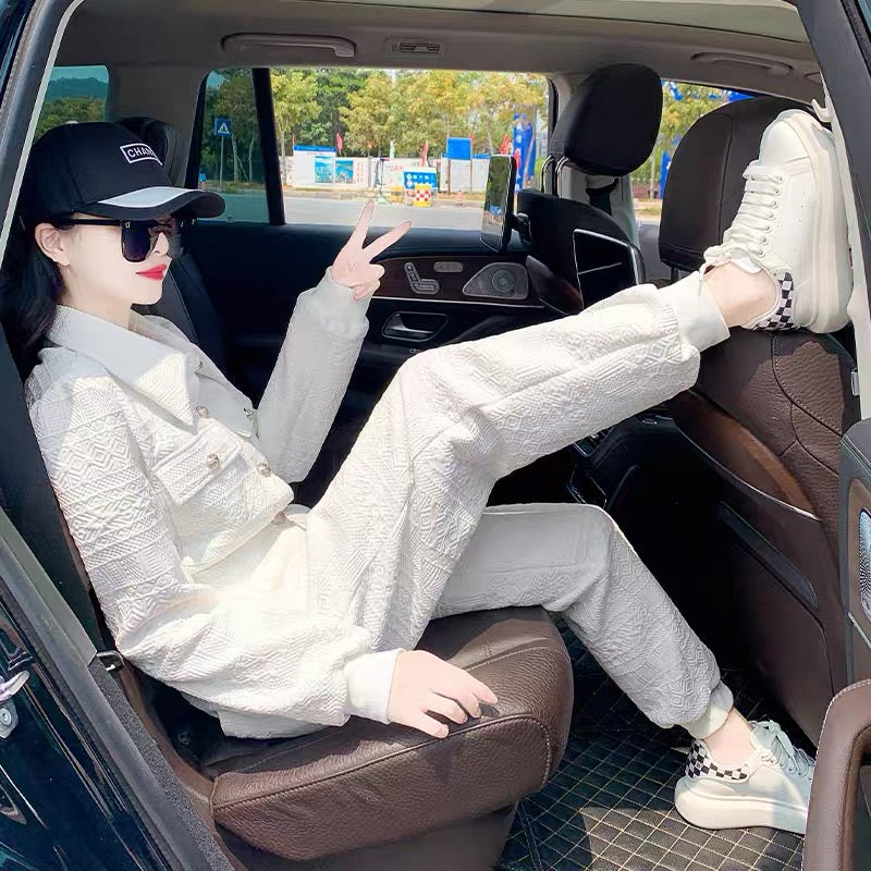 European goods 2022 spring and autumn new design sense niche age-reducing western style shirts casual pants fashion two-piece suit women 1664