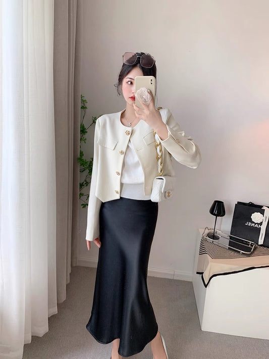 CHICROOM small fragrance coat women's spring and autumn 2022 new early autumn milk style wear high-quality temperament short coat