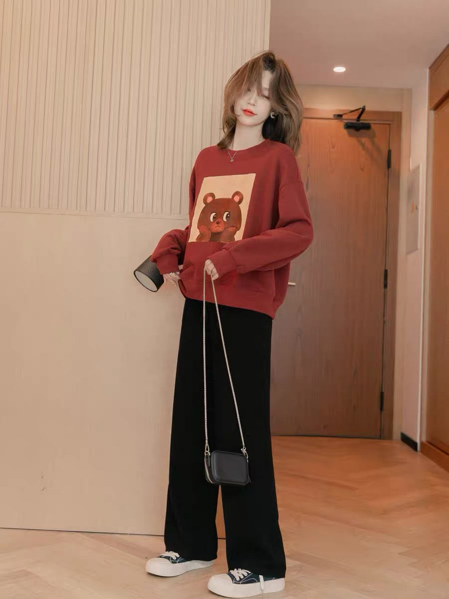Small grain short round neck pullover sweater women's 2022 autumn and winter new high-quality loose long-sleeved knitted top