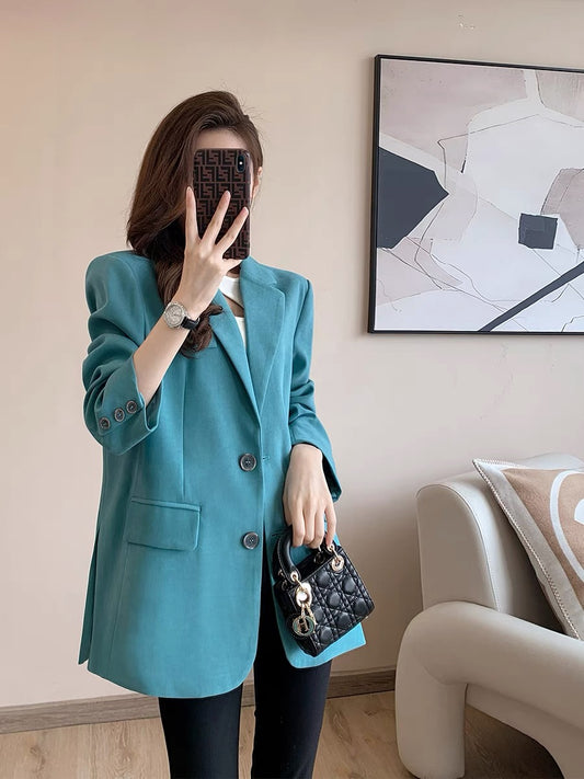 2022 early autumn new French temperament light mature wind loose and thin high-end sense small casual suit jacket women