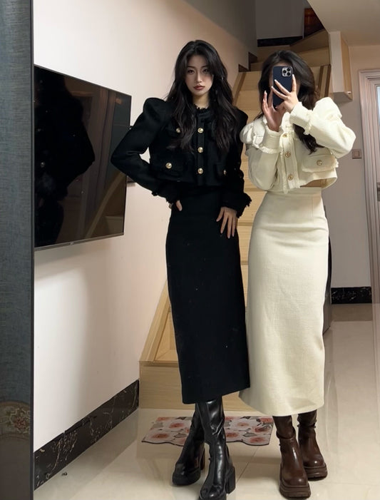 PANPAN's self-made Qianjin Miss Xiaoxiangfeng suit female middle-length Korean drama Eve Xu Ruizhi wears a suit skirt (S98876)