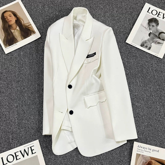 White suit jacket women's 2022 autumn new design fashion all-match trend fried street niche small suit 1771