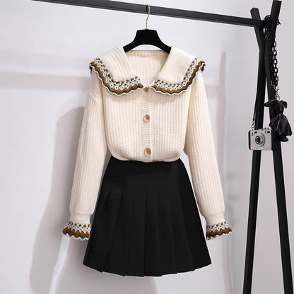Red Sweater Jacket Ladies Autumn and Winter 2022 New Lazy Wind Design Sense of Small Knitted Cardigan Top