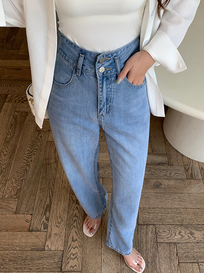 Mrs. Island song Tencel straight pants high street ins trendy jeans women's spring and autumn 2022 new high waist slimming