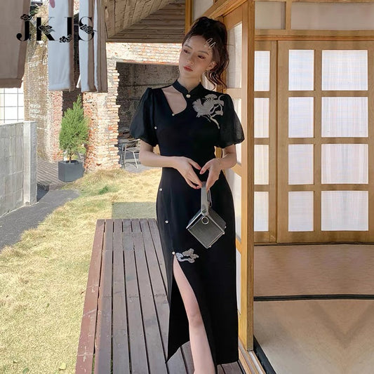 National style cheongsam improved women's summer 2022 new high-end young girls national tide women's new Chinese dress 1528