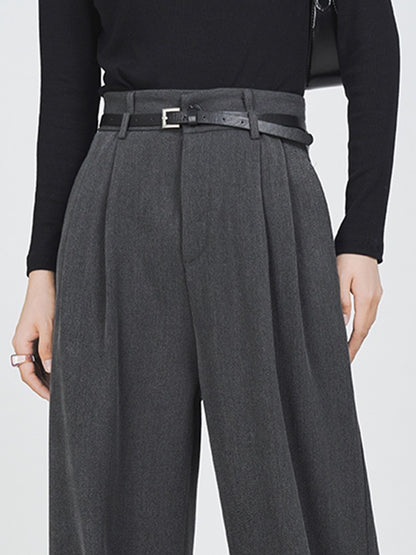Wide-leg pants women's high waist spring 2023 new loose and thin drape sense straight tube mopping fashion casual trousers