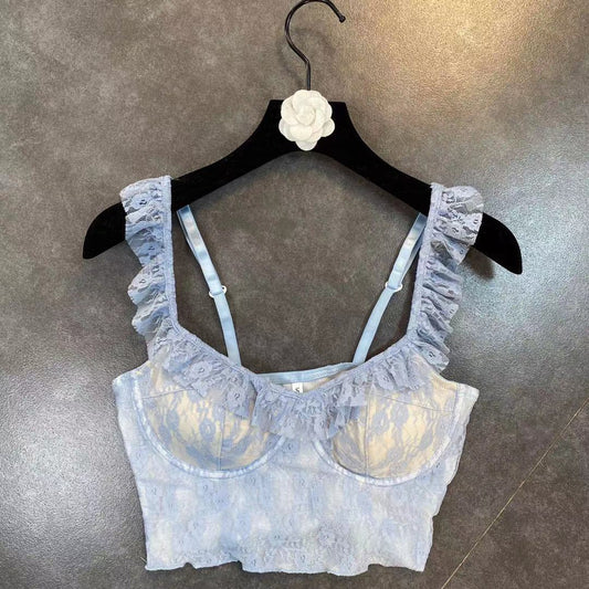 Grapefruit MM2021 spring lace shoulder strap three-dimensional chest pad sexy Ins European and American blogger street shooting vest strap