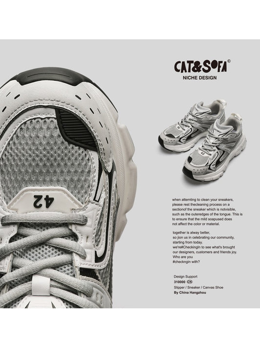 Cat and sofa shoes men's trendy shoes all-match old shoes men's ins trendy thick-soled mesh surface old-fashioned national trendy sneakers