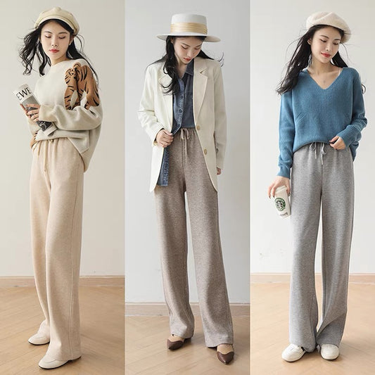 oo [European velvet straight-leg pants] autumn and winter thickness drape anti-wrinkle thick casual fashionable commuter trousers AB0419