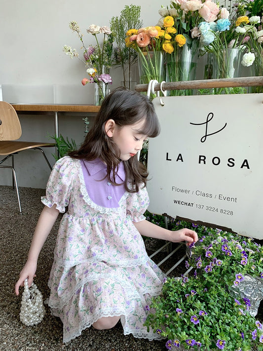 Girls dress 2023 new summer children's Korean version of the self-cultivation long skirt baby summer fashion western style skirt