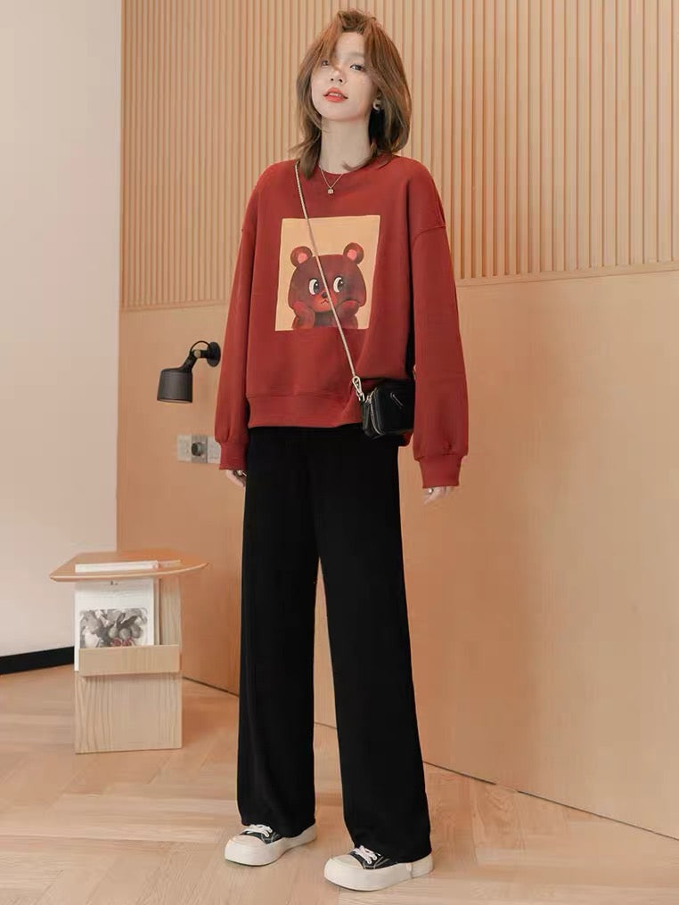 Small grain short round neck pullover sweater women's 2022 autumn and winter new high-quality loose long-sleeved knitted top