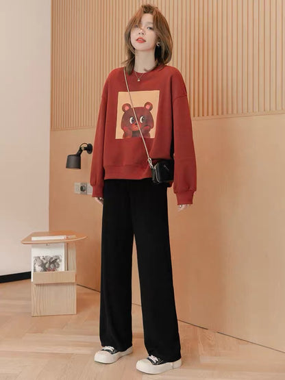 Small grain short round neck pullover sweater women's 2022 autumn and winter new high-quality loose long-sleeved knitted top