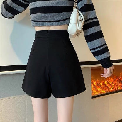 Black skirt female spring and autumn small tall waist a-line skirt 2022 new design sense niche shorts skirt