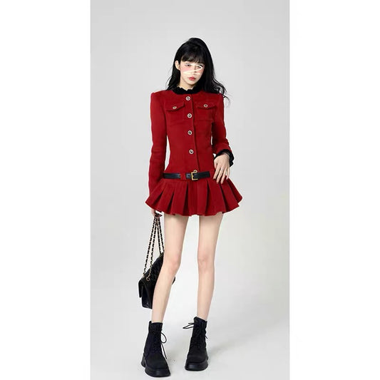 [Double Twelve Carnival new 10% off for a limited time] "Affair Itanxi" Christmas woolen suit dress