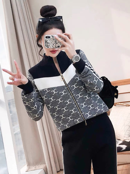 Light luxury niche fried street suit pants autumn and winter women's clothing 2022 new autumn clothes tops trousers sweater Korean drama two-piece set