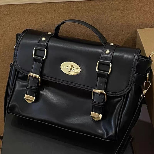 2022 new niche design portable briefcase commuting large-capacity college style postman bag one-shoulder Messenger bag female