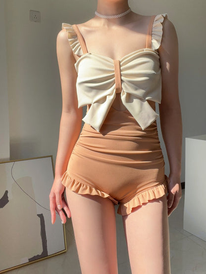 Honey Dream swimsuit female pure desire wind hot spring conservative new one-piece Korean ins cover belly slimming suspenders sexy
