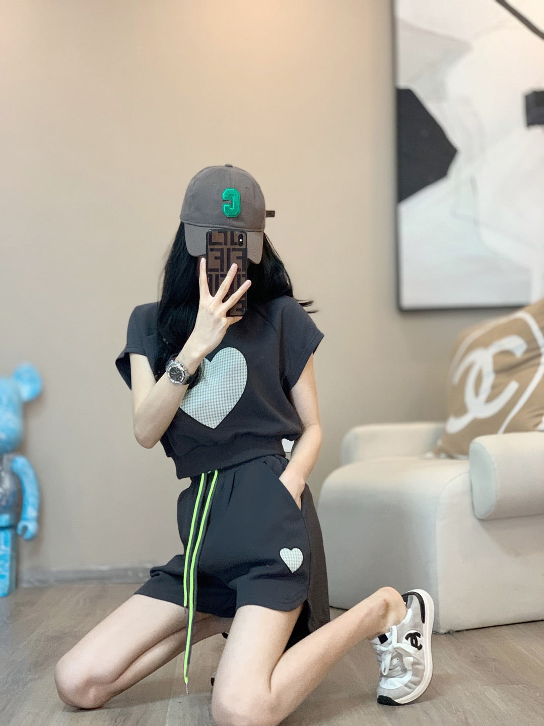 Casual suit women's autumn 2022 new style small fragrance fashion fried street small sports trousers two-piece trendy