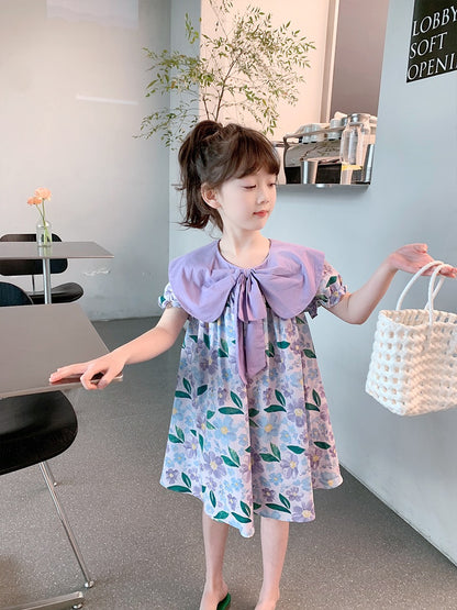 Girls Dress 2023 New Summer Dress Children Korean Version Loose Princess Dress Baby Summer Fashion Western Dress