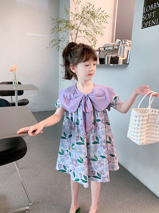Girls Dress 2023 New Summer Dress Children Korean Version Loose Princess Dress Baby Summer Fashion Western Dress