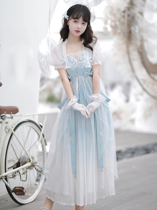 Dragon Girl Original Hanfu Women's Improved Chinese Style Daily Han Elements Ancient Suspender Dress Antique Suit Spring and Summer