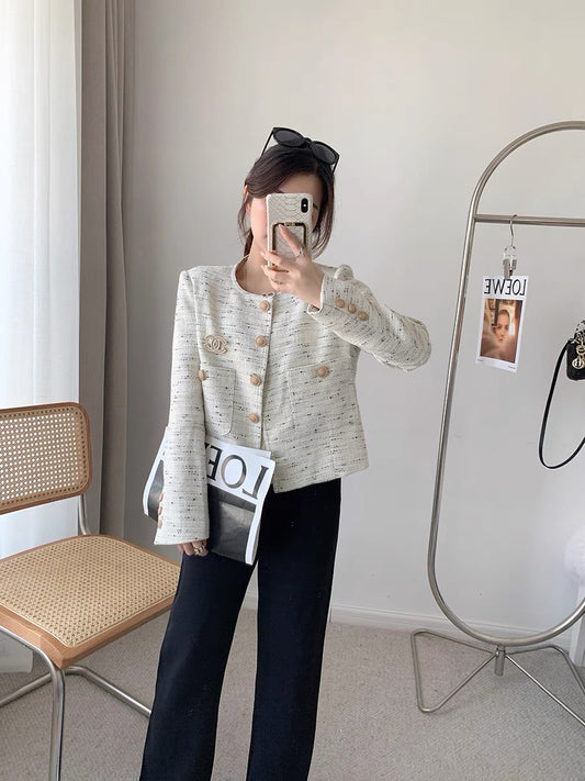 CHICROOM short small fragrance coat women's spring and autumn simple and elegant all-match small temperament short coat