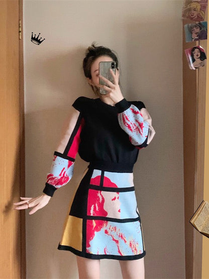 [Favorite Welfare] Xiaoxiangfeng suit skirt autumn and winter 2022 new female high-end trendy small dress two-piece set