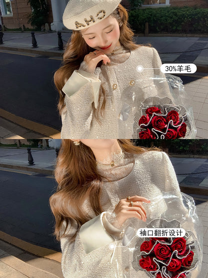 Fish Rabbit's Rabbit Fragrant Dress Women's Autumn and Winter Temperament Ladies' Skirt Straight Fit Slim Dress