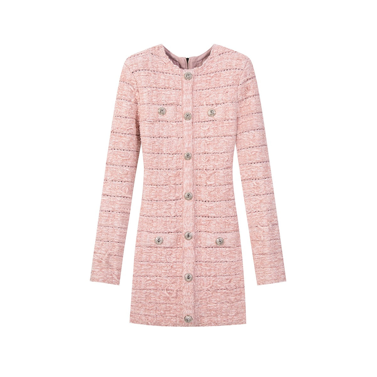 Good morning Fanfan heavy industry embossed skirt female autumn and winter self-cultivation slim and gentle French knitted dress with hips
