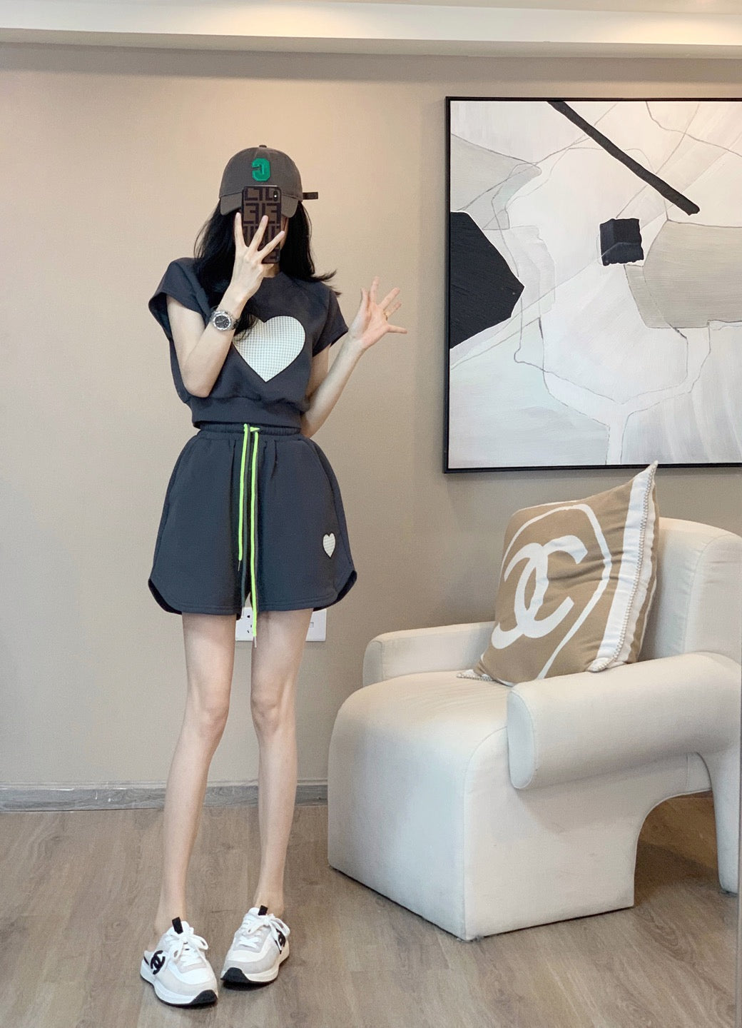 Casual suit women's autumn 2022 new style small fragrance fashion fried street small sports trousers two-piece trendy