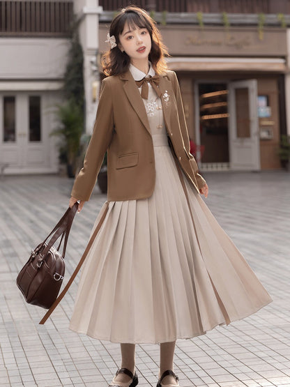 Begonia Whispers Original Hanfu Women's Improved Chinese Style Daily Han Elements College Wind Dress Shirt Jacket Spring