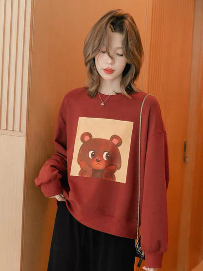 Small grain short round neck pullover sweater women's 2022 autumn and winter new high-quality loose long-sleeved knitted top