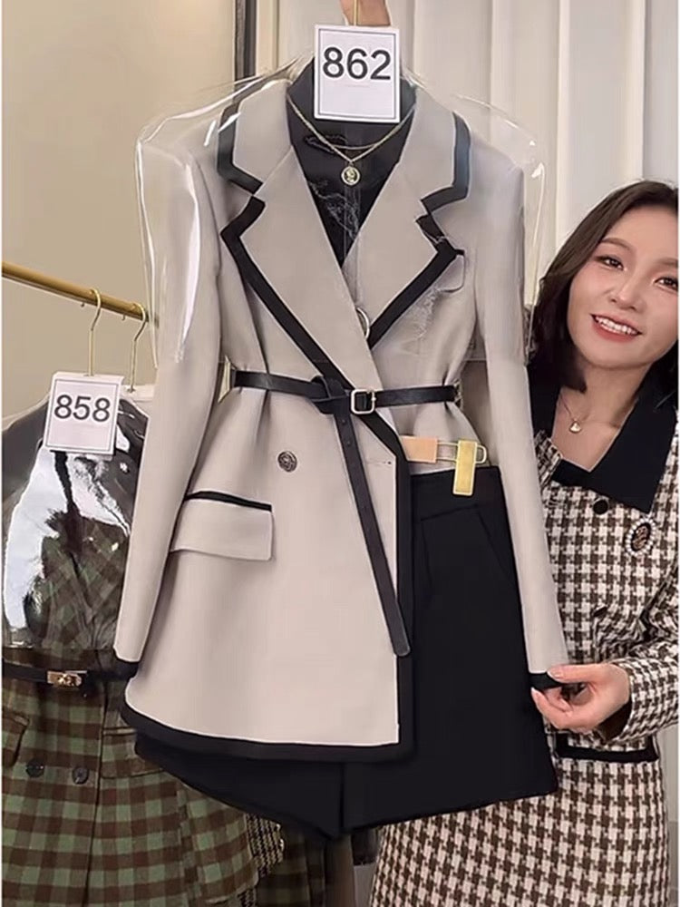 2022 winter new Korean drama Xiaoxiangfeng autumn and winter professional wear two-piece clothes high-end style