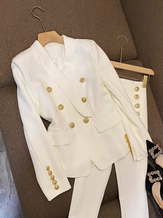 Foreign trade chic design coat Naples suit white small man high-definition suit jacket female 6742