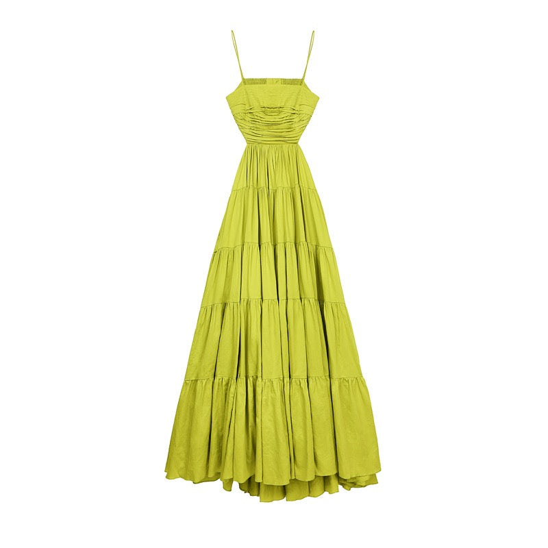 FBB limit spring and summer new 2 versions holiday wind 80 cotton large skirt open back dress suspender skirt