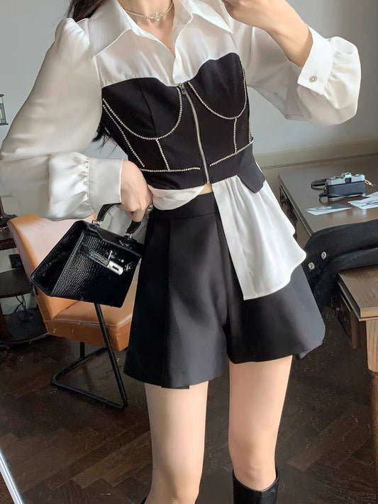 GUOGUOWOMEN Guoguojia shorts women's 2022 summer new loose and thin high-waisted pants A-line wide-leg pants 1193