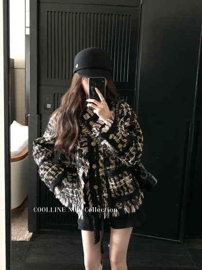 COOLLINE Lin Zixi all-match high waist black suit shorts women's fashionable small straight casual pants