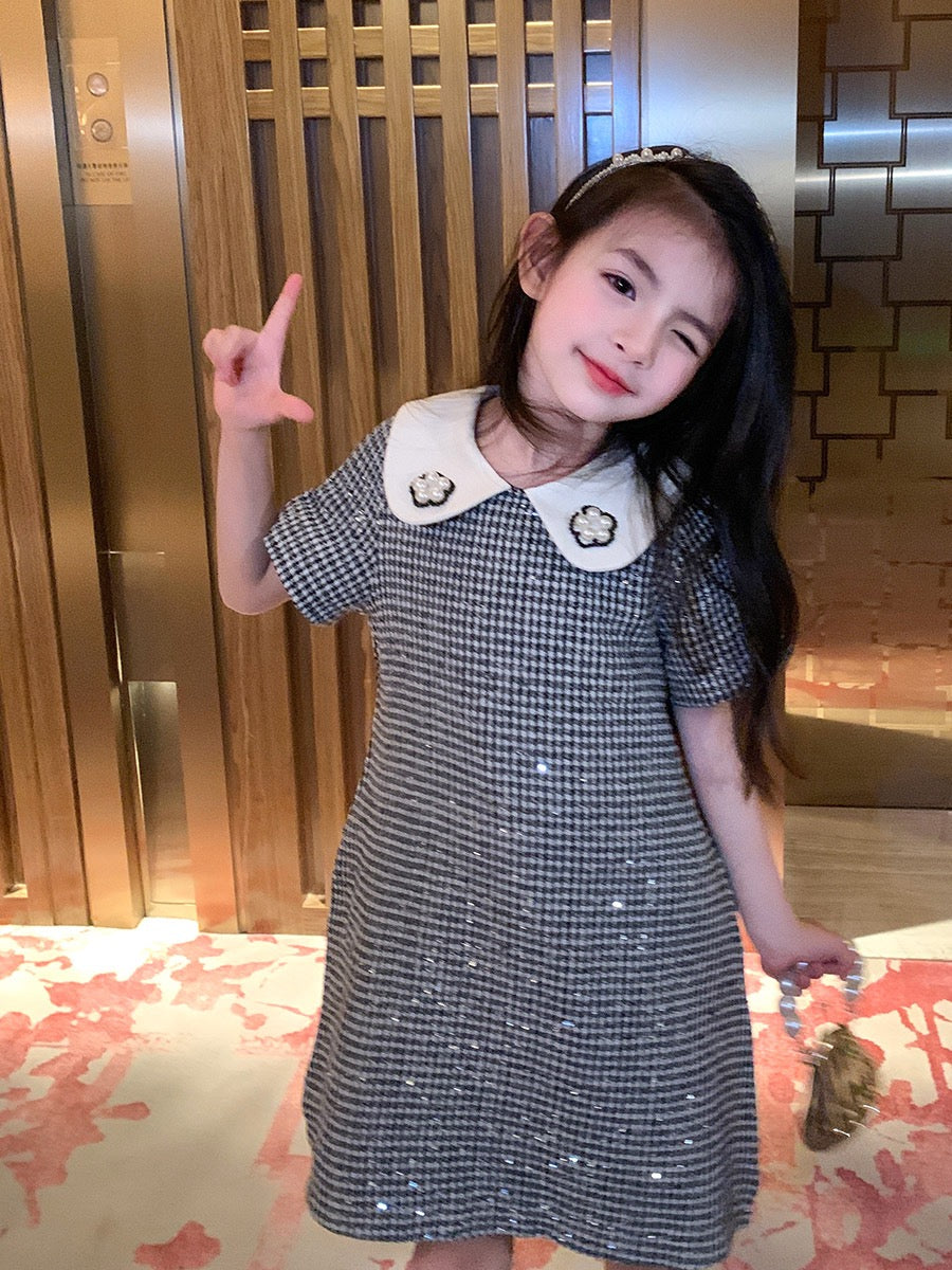 Original children's clothing girl's small fragrance style high-end dress children's Korean version of summer clothing new princess skirt foreign style
