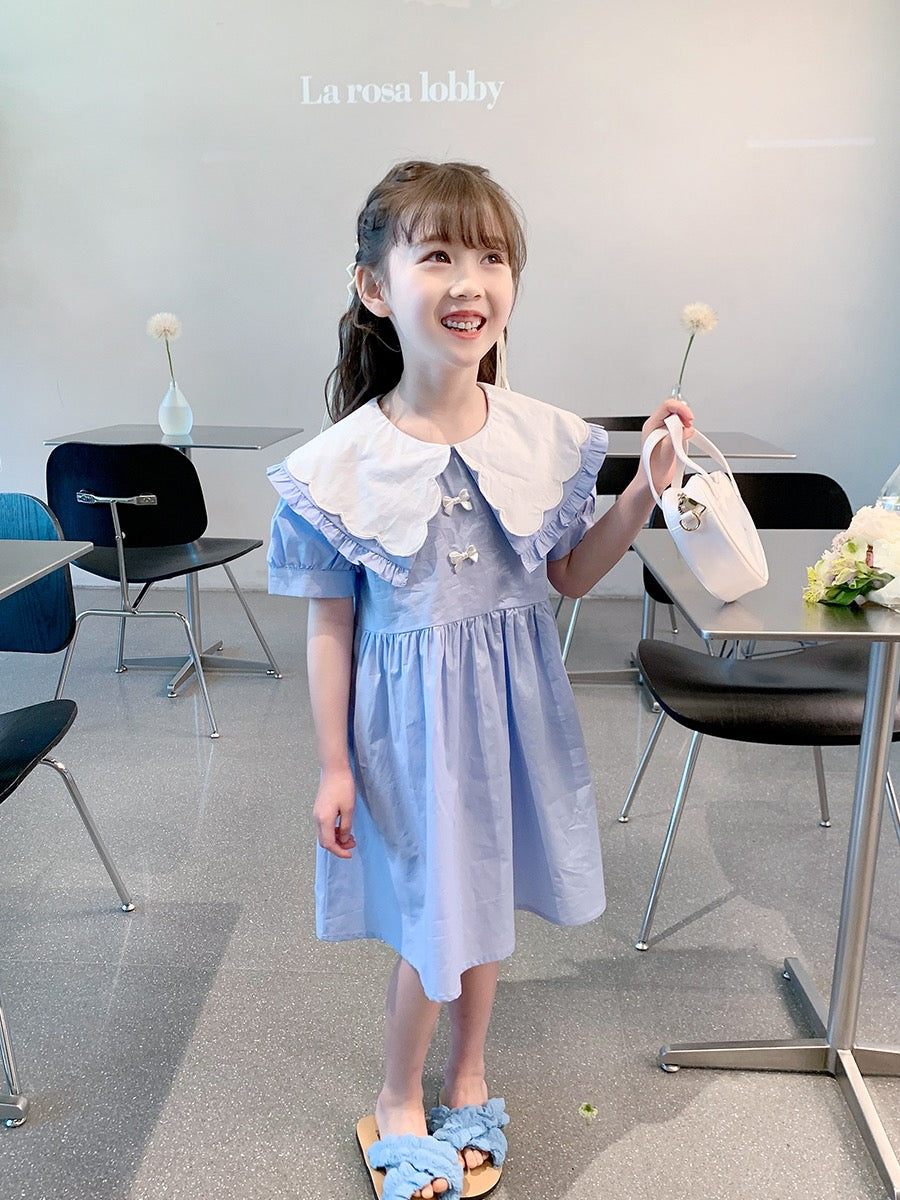 Girls dress 2023 new summer dress children's Korean style slim skirt baby summer fashion sweet foreign style