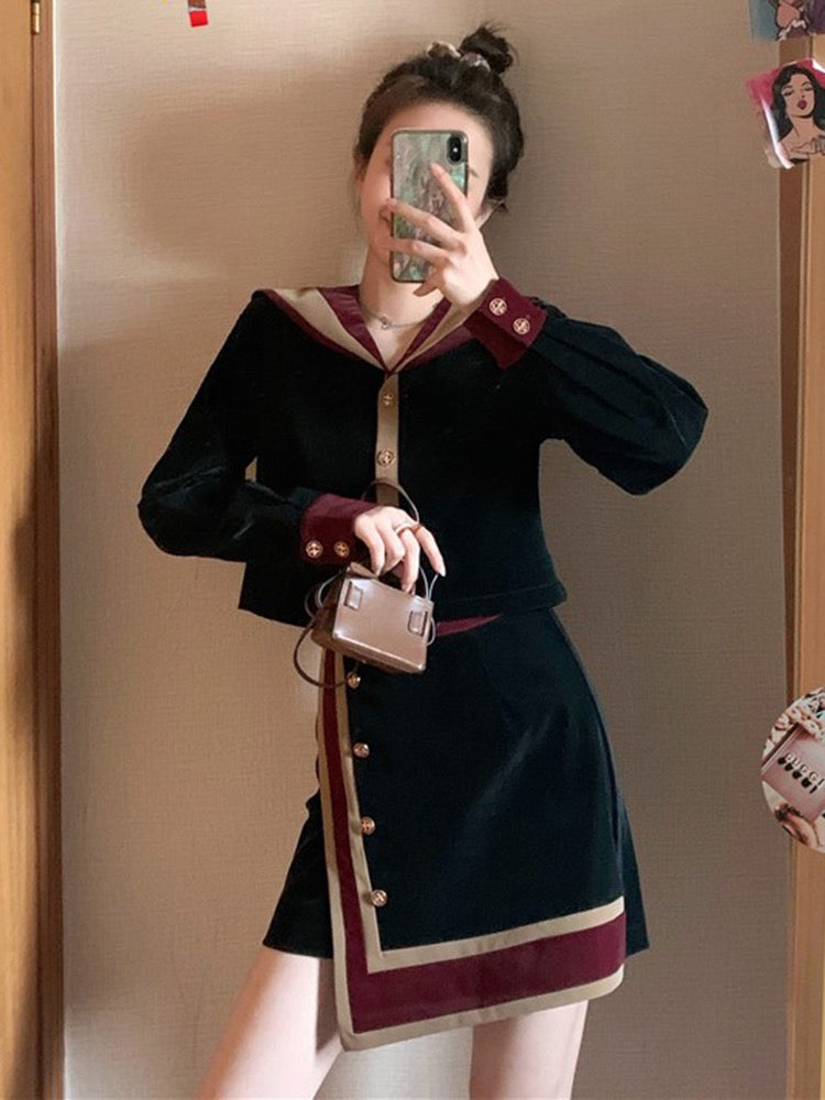 Small fragrant wind suit 2022 spring new female small net red temperament fashion celebrity skirt two-piece set