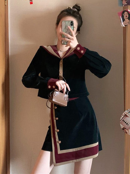 Small fragrant wind suit 2022 spring new female small net red temperament fashion celebrity skirt two-piece set