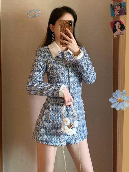 Xiaoxiang celebrity style high-end light luxury dress spring 2022 new female design sense niche skirt