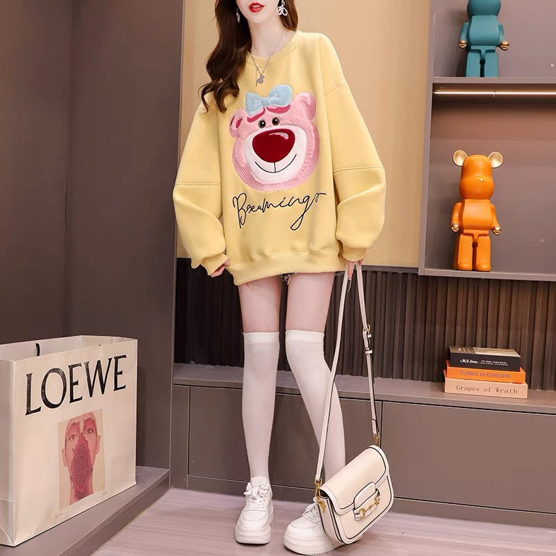 Fleece and thickened sweater women's 2022 new autumn and winter hot style fashion western style age reduction Internet celebrity loose design top