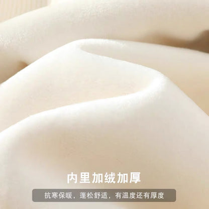 Autumn and winter Hong Kong style plus velvet thickened lamb velvet sweater men's color contrast stitching hooded jacket ins trend cotton hoodie