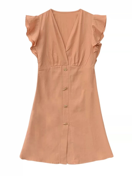 DoggyQin dress summer slim sleeveless explosion style temperament pure cotton women's skirt